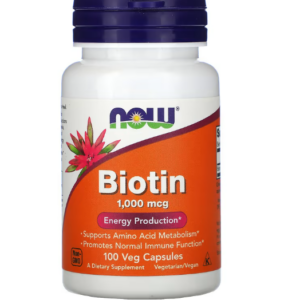 Biotina, 1000mcg, 100 cápsulas, Now