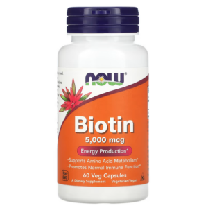 Biotina, 5000mcg, 60 Cápsulas, Now