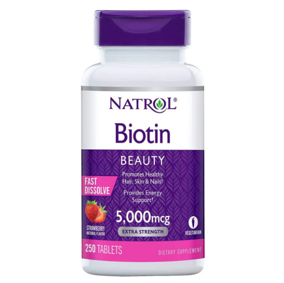 Biotina, 5000mcg, Sublingual, 250 comprimidos, Natrol