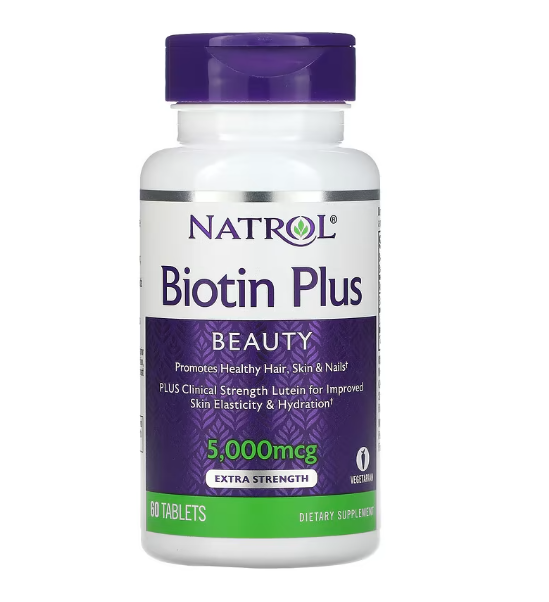 Biotina Plus, Força Extra, 5000mcg, 60 Comprimidos, Natrol