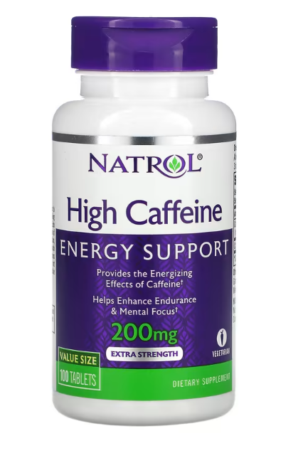 Cafeína, Força Extra, 200mg, 100 Comprimidos, Natrol