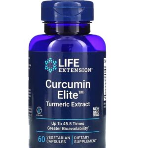 Curcumina Elite, Extrato de Cúrcuma, 60 Cápsulas, Life Extension