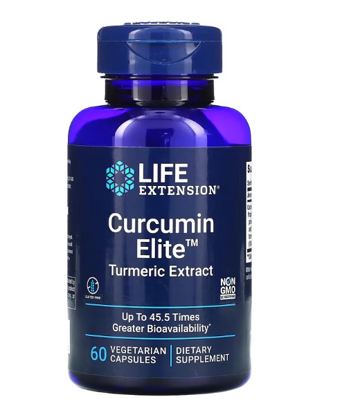 Curcumina Elite, Extrato de Cúrcuma, 60 Cápsulas, Life Extension