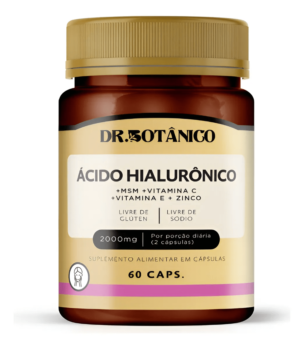 Ácido Hialurônico + Vitaminas 2000mg 60 Cápsulas Dr Botânico Sem Sabor