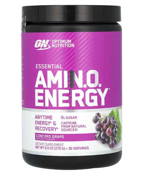 Essential AMINO Energy, Sabor Uva de Concórdia, 270g, Optimum Nutrition