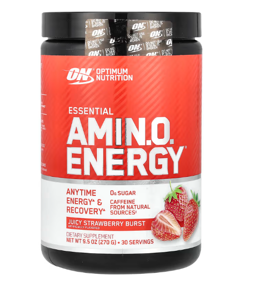 Essential AMINO Energy, Sabor Juicy Strawberry Burst, 270g, Optimum Nutrition