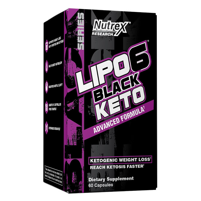 Lipo 6 Black KETO, Fórmula Avançada, 60 Cápsulas, Nutrex