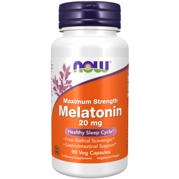 Melatonina. 20mg, Força Máxima, 90 Cápsulas, Now