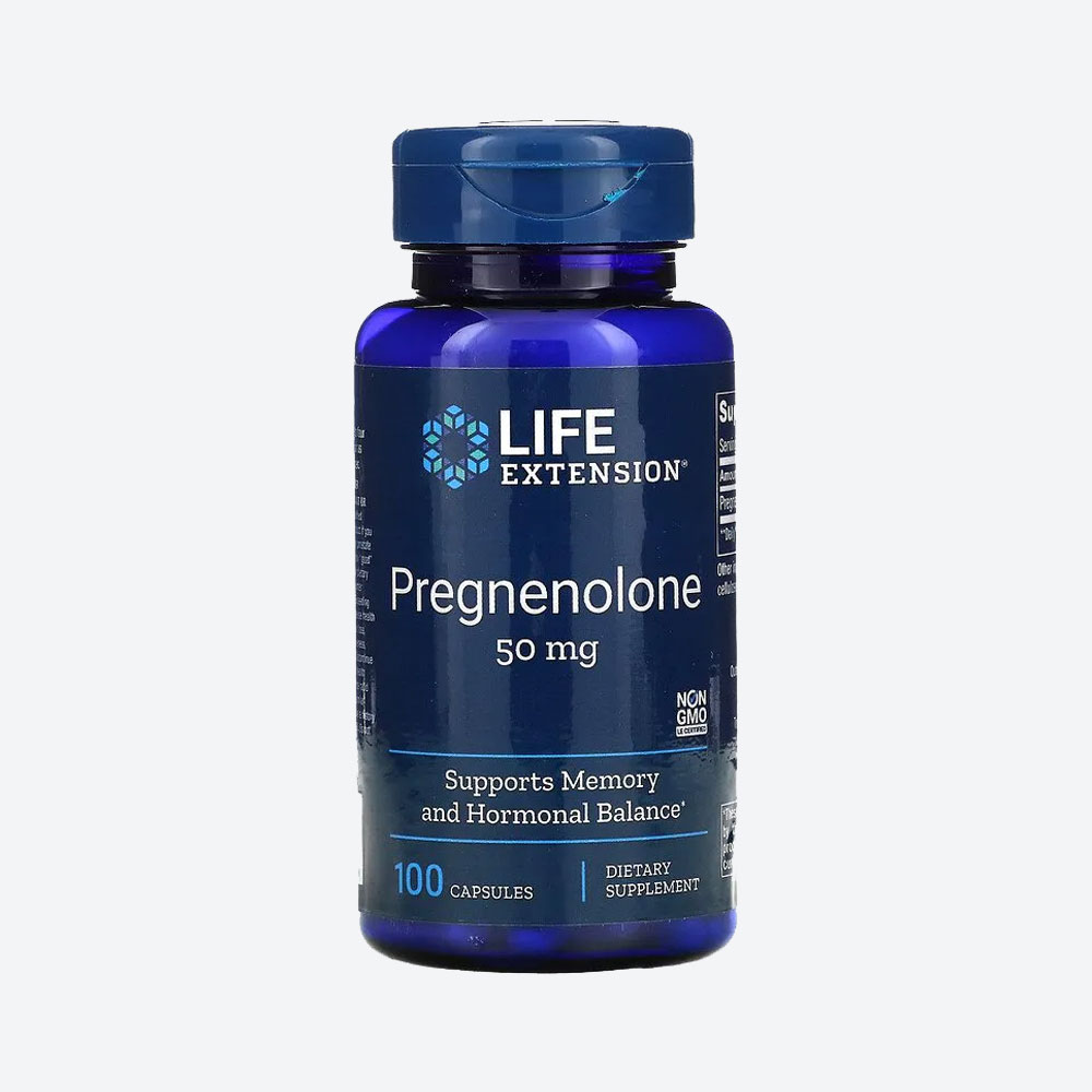Pregnenolone, 50mg, 100 cápsulas, Life Extension
