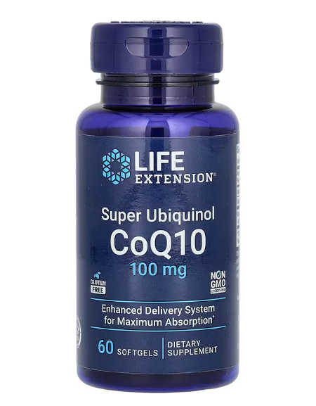 Super Ubiquinol CoQ10, 100mg, 60 Cápsulas, Life Extension